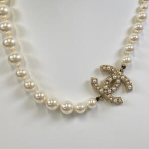 シャネル D21V ココマーク パールネックレス GP