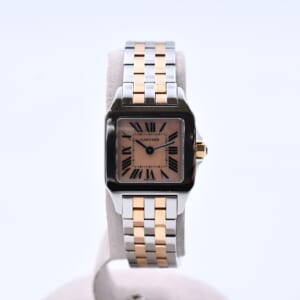 カルティエ サントスドゥモワゼルSM ピンクシェル文字盤 SS×YG/QZ W25074Y9