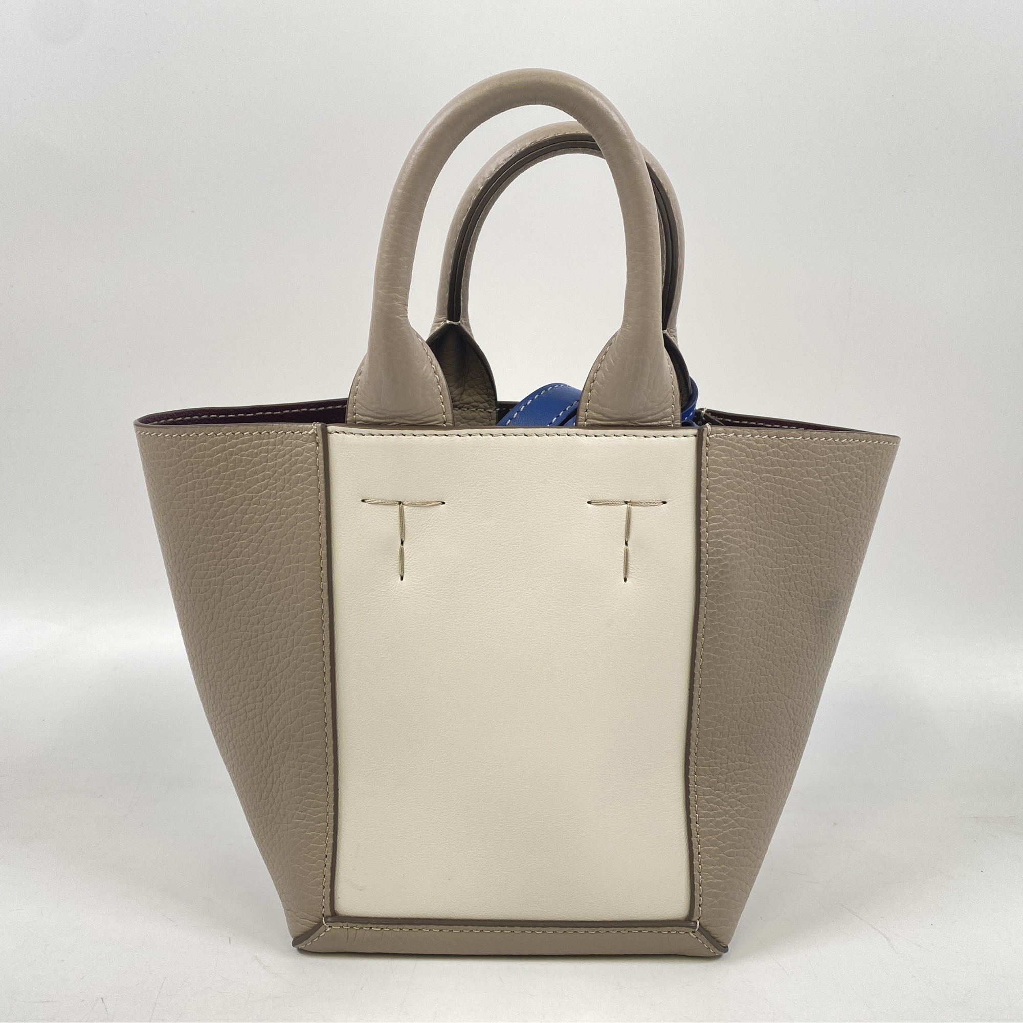 トッズ ダブルアップ 2wayハンドバッグ キャンバス×レザー ベージュ Bランク