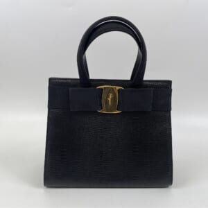 サルヴァトーレ フェラガモ ヴァラリボン 2wayバッグ 黒 型押しリザード×レザー 買取実績【買取日：2026年3月31日】