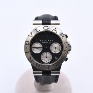ブルガリ ディアゴノ スポーツ 黒文字盤 SS×革/AT CH35S