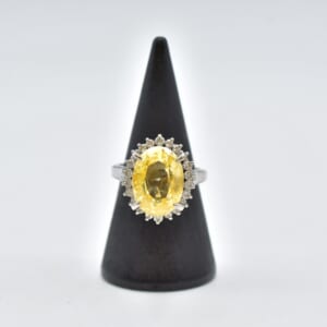 パパラチアサファイア ダイヤ ネクタイピン Pt900 3.147ct D0.32ct