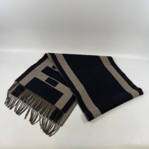 エルメス コンクール マフラー 黒×ベージュ