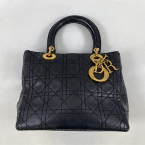ディオール レディディオール 黒 ラム GD金具