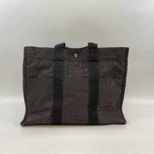 エルメス エールラインMM ハンドバッグ グレー キャンバス