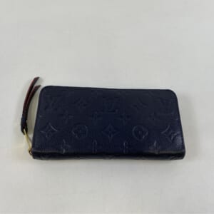ルイ・ヴィトン モノグラムアンプラント ジッピーウォレット ラウンドファスナー長財布 ネイビー レザー M62121 M62121