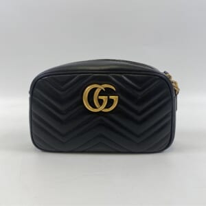 グッチ GGマーモント ショルダーバッグ 黒 レザー 447632
