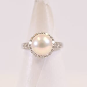 パールリング Pt900 D0.45ct 8mm