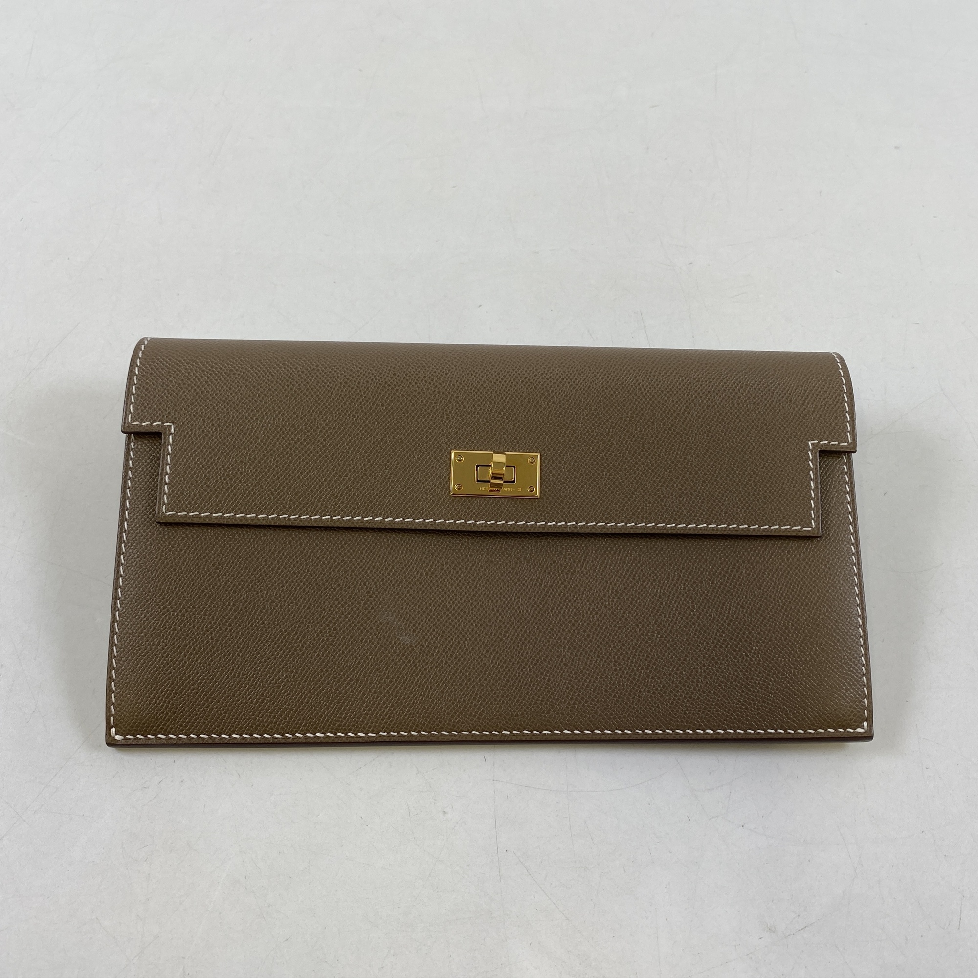 エルメス ケリーポケットロング ポーチ ヴォーマダム エトゥープ GD