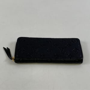 ルイ・ヴィトン モノグラム・アンプラント ポルトフォイユ・クレマンス ラウンドジップ長財布 レザー 黒 M60171