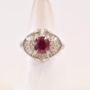 ルビーリング Pt900 R1.64ct D0.73ct