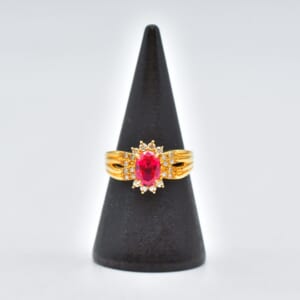 ルビーリング K18 1.07ct 0.18ct