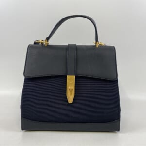 セリーヌ セーズ 2way ハンドバッグ ブラック キャンバス×レザー