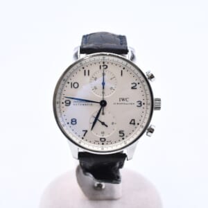IWC ポルトギーゼ クロノグラフ シルバー文字盤 SS×革/AT