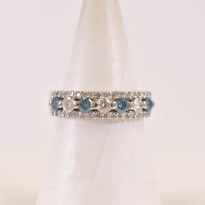 色石ダイヤリング Pt900 0.93ct