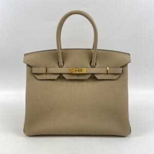 エルメス バーキン35 ベージュアルファ トゴ GD金具 W刻印