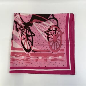 エルメス CALECHE ELASTIQUE カレ90 ピンク シルク