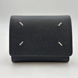 4ステッチ 3つ折り財布 黒