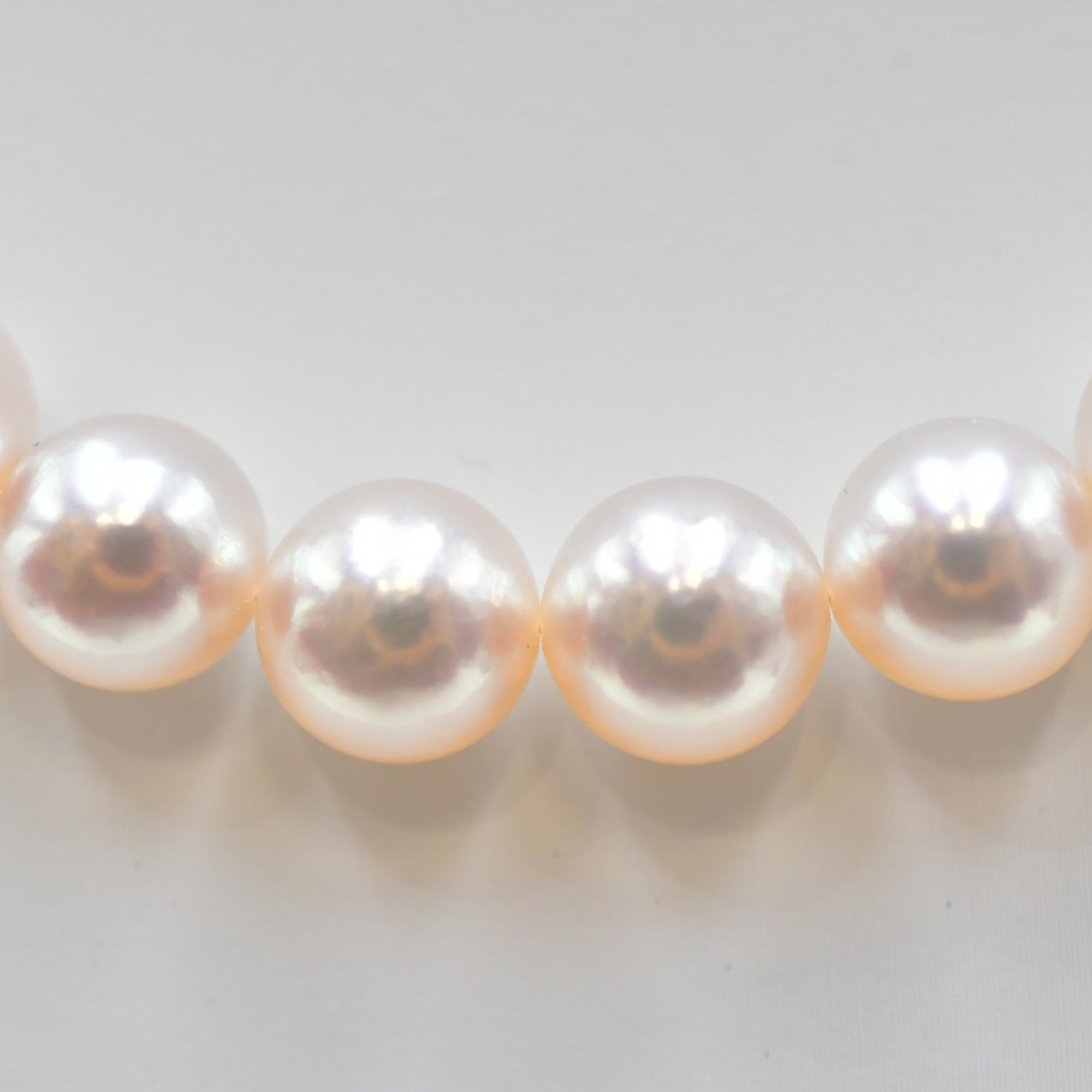 pearlpink　K18WG バッグ型ネックレスチャーム ミキモト パール Mチャーム セット ネックレス:K18WG ピアス:K18WG