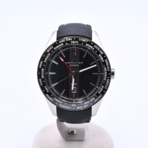 ハミルトン ブロードウェイGMT Limited Edition 2018本 限定モデル 黒文字盤 革×SS/AT H43725731 H43725731