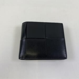 ボッテガヴェネタ カセット 二つ折り財布 黒 レザー