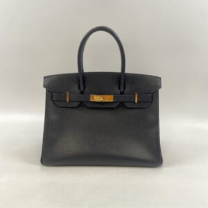 エルメス バーキン30 黒 アルデンヌ GD金具 □G刻印
