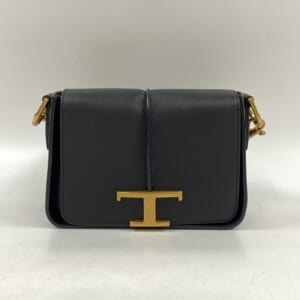 トッズ Tタイムレス ショルダーバッグ 黒 レザー