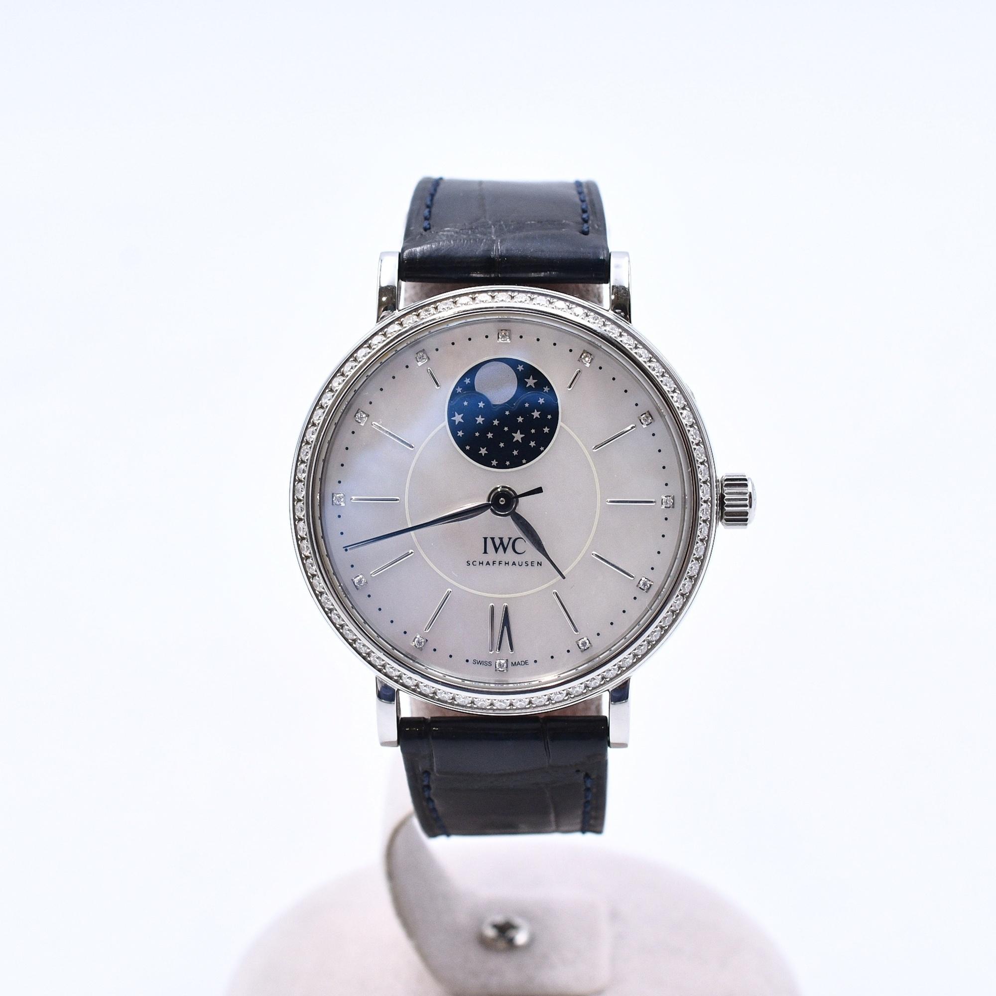 IWC ポートフィノ・オートマティック・ムーンフェイズ37 白文字盤 SS×革/AT Bランク