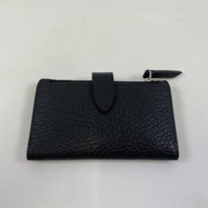 4ステッチ ミニジップウォレット 二つ折り財布 レザー ブラック SA1VX0019