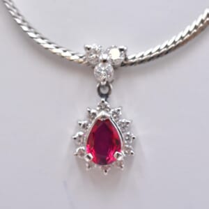 ルビー ネックレス Pt850 0.22ct