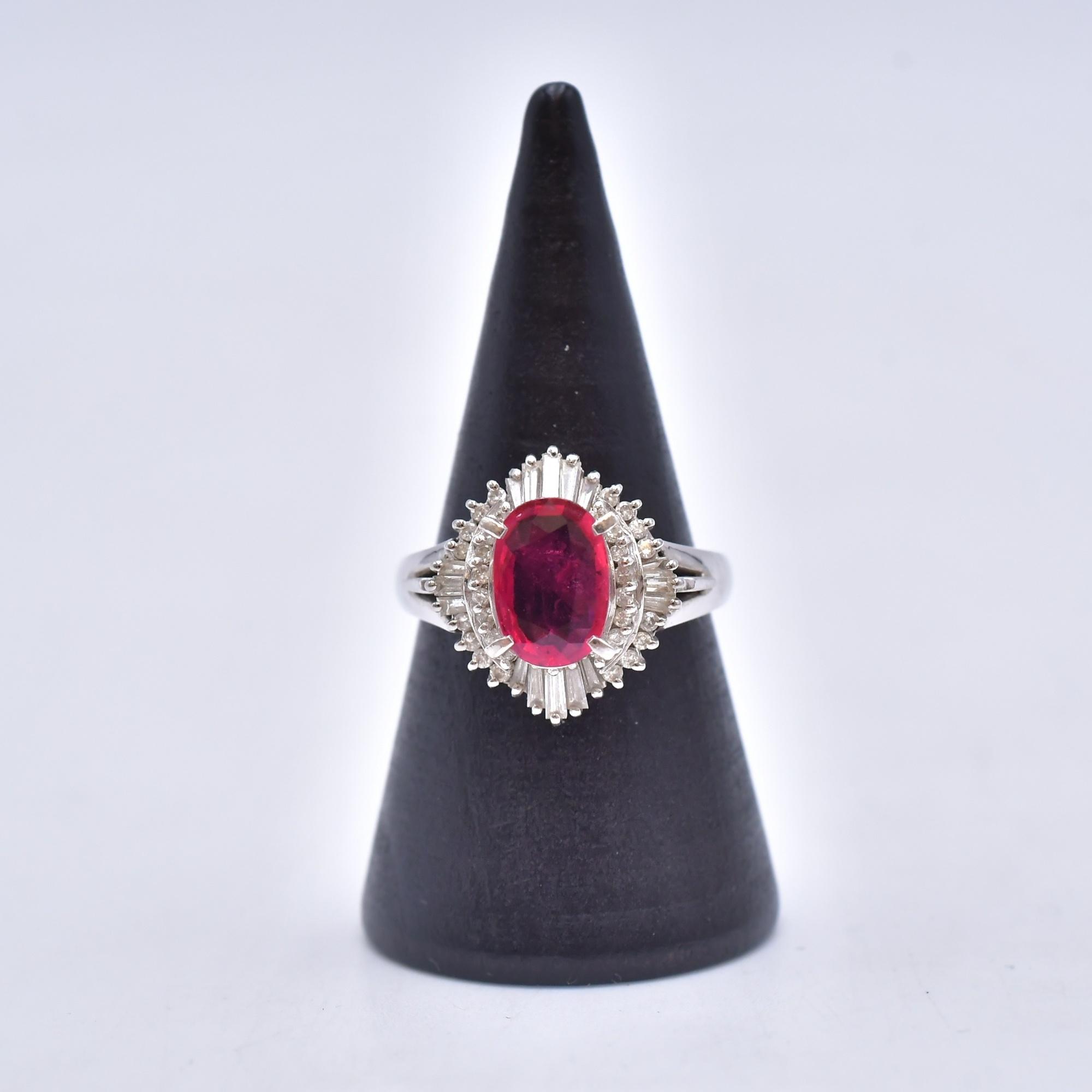ルビー リング Pt900 1.46ct D0.50 Bランク