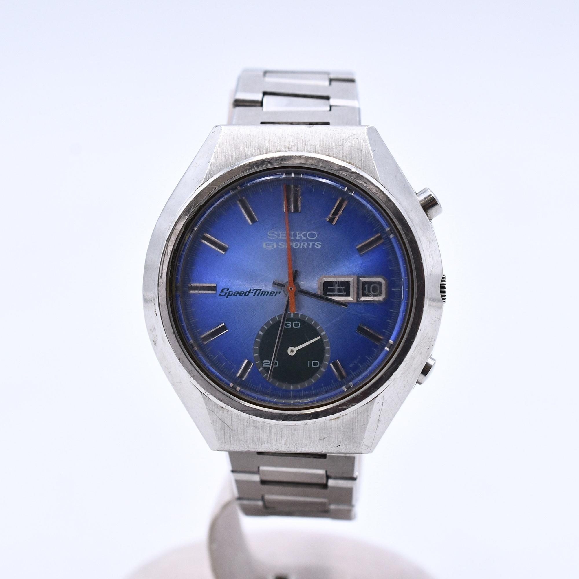 セイコー 5スポーツ スピードタイマー 青文字盤 SS/T 6139-8040 買取