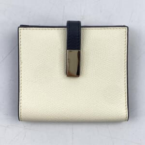 ヴァレクストラ イジィデ 二つ折り財布 レザー 白×黒 レザー