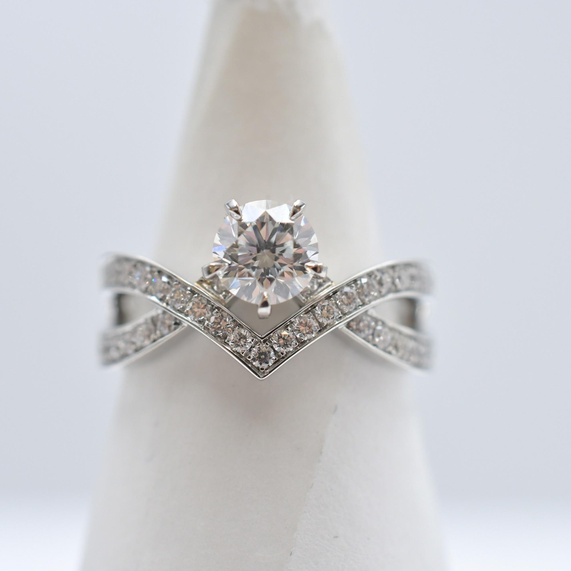 ★CHAUMET★ ジョゼフィーヌ ダイヤ ハーフエタニティ リング 定価65万 ショーメ ジョゼフィーヌ ダイヤリング ハーフエタニティ Pt950 0.51ct