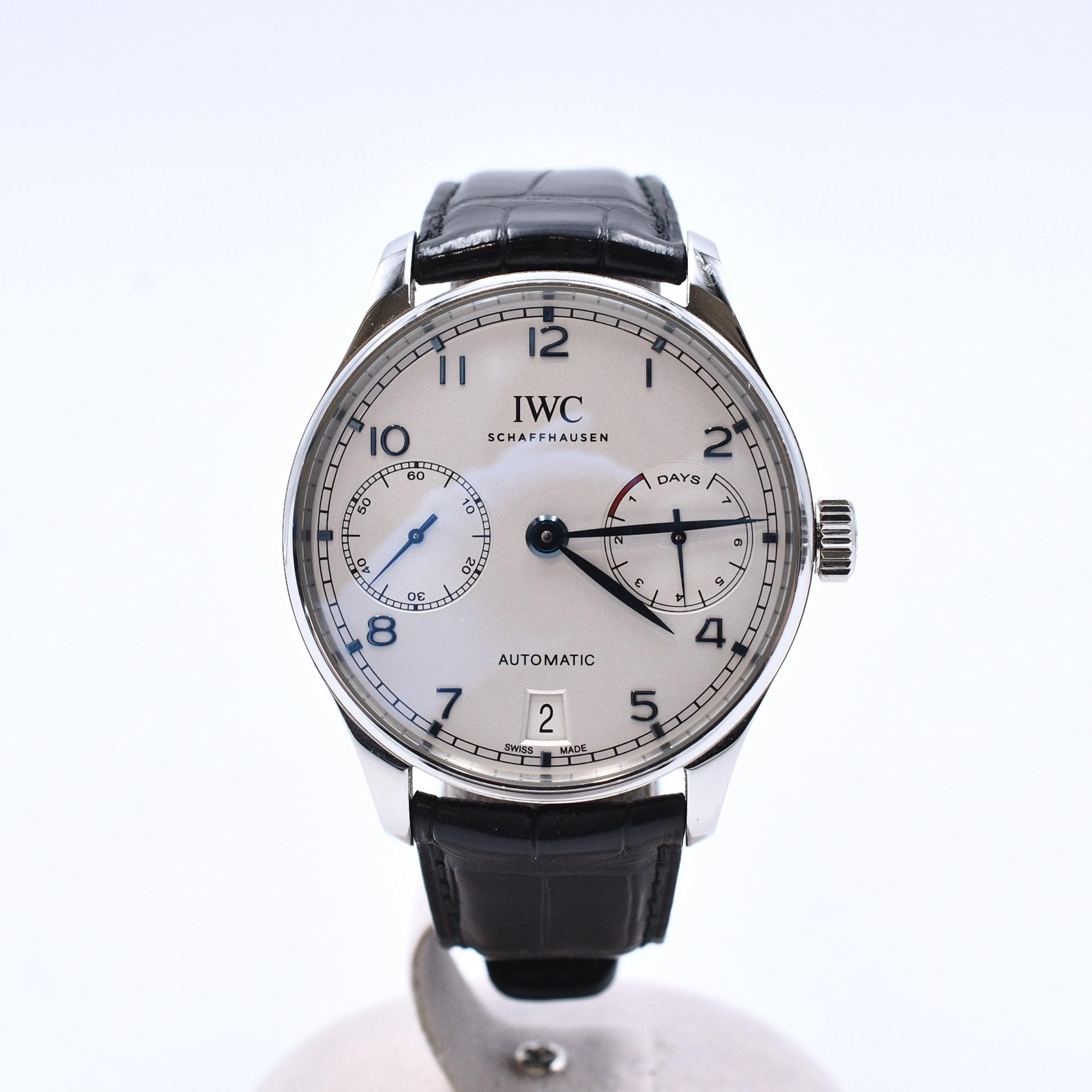 IWC ポルトギーゼ オートマティック 7デイズ シルバー文字盤 SS×革/AT Bランク