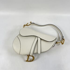 ディオールディオール Dior サドルバッグ 白 レザー GD金具