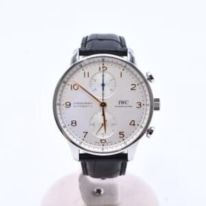 IWC ポルトギーゼ クロノグラフ シルバー文字盤 SS×社外レザー/AT IW371604