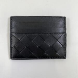 ボッテガヴェネタ マキシイントレチャート 二つ折り財布 黒 レザー GD