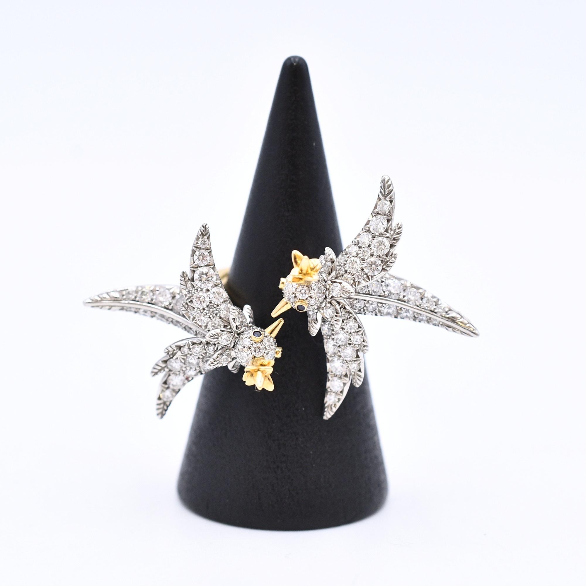 ティファニー バード オン ア ロック ラブバーズ ダイヤリング Pt950 