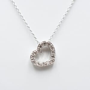 ポンテヴェキオ メレダイヤハートネックレス K18WG D0.18ct