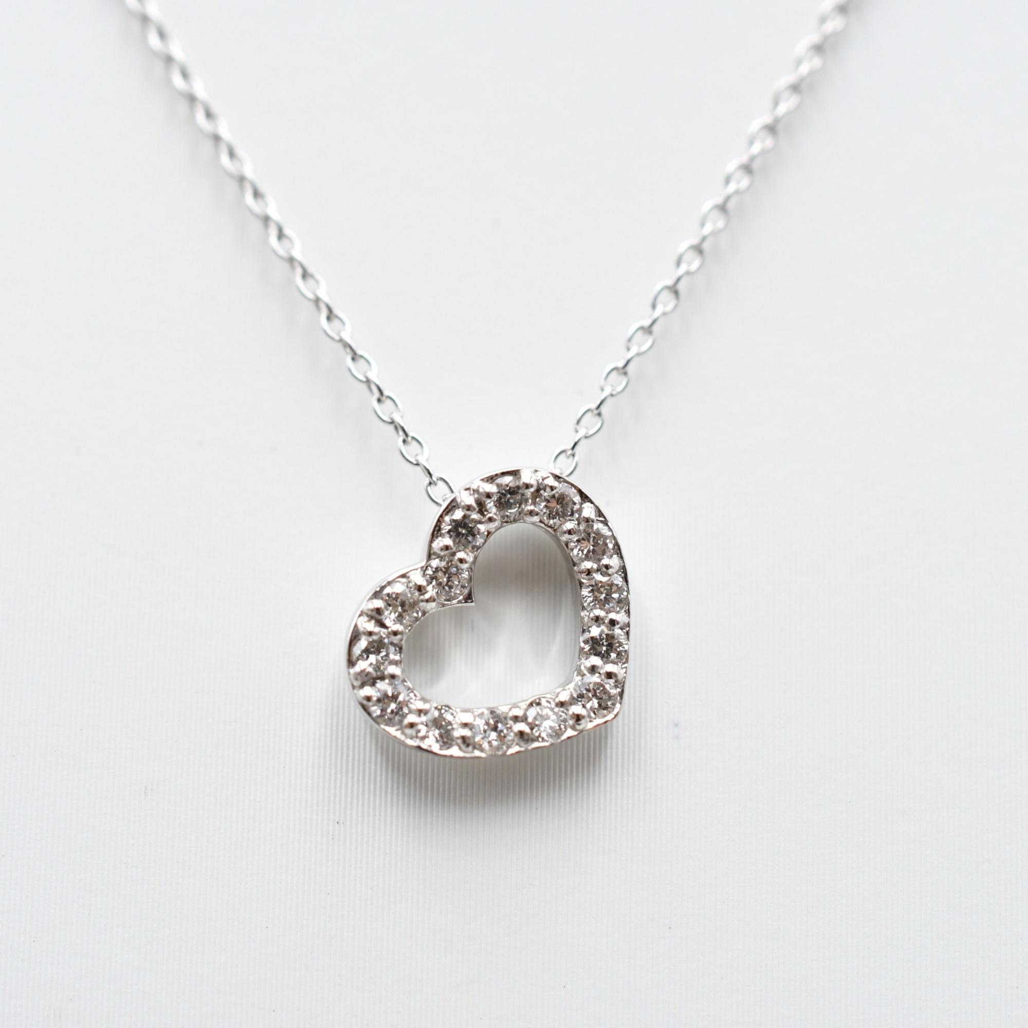 ポンテヴェキオ メレダイヤハートネックレス K18WG D0.18ct 買取実績