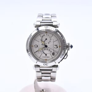 カルティエ パシャ GMT パワーリザーブ シルバー文字盤 SS/AT W31037H3