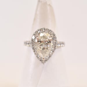 グラフ ペアシェイプ ダイヤリング Au750WG 2.01ct H/VVS1/3EX/FA ＃47