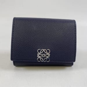 ロエベ アナグラム トライフォールドウォレット ブラック レザー