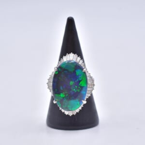 オパール メレダイヤ リング Pm 11.16ct D1.87ct