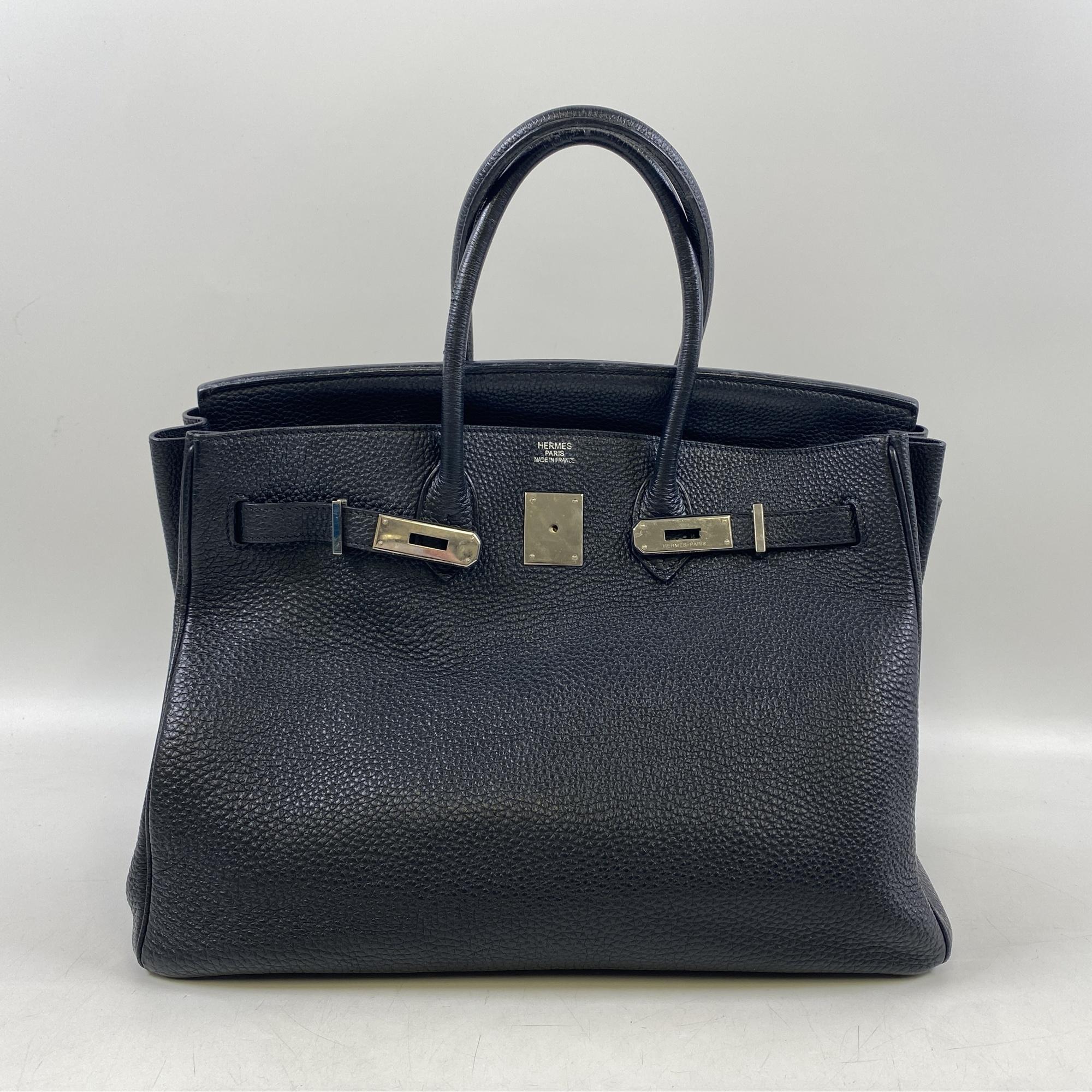 エルメス バーキン35 黒 トリヨン SV金具 □K刻印 Bランク