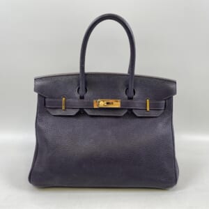 エルメス バーキン30 パープル系 トゴ GD金具 □R刻印