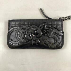シャネル チョコバー カメリア アイコン チェーンポーチ SV金具