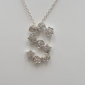 ポンテヴェキオ ダイヤモンドイニシャルS ネックレス K18WG 0.19ct