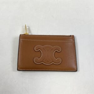 セリーヌ キュイルトリオンフ コインケース ブラウン タン スムースカーフレザー GD金具